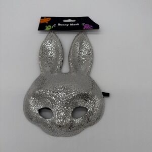 1Pc Bunny Mask Halloween Cosplay Party Half Face Silver Masquerade Mask New